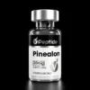 Pinealon 20mg Close-up of a glass vial with a silver cap; label reads 'Peptide Pinealon', '20 mg', purity 99%, and 'RESEARCH USE ONLY'.
