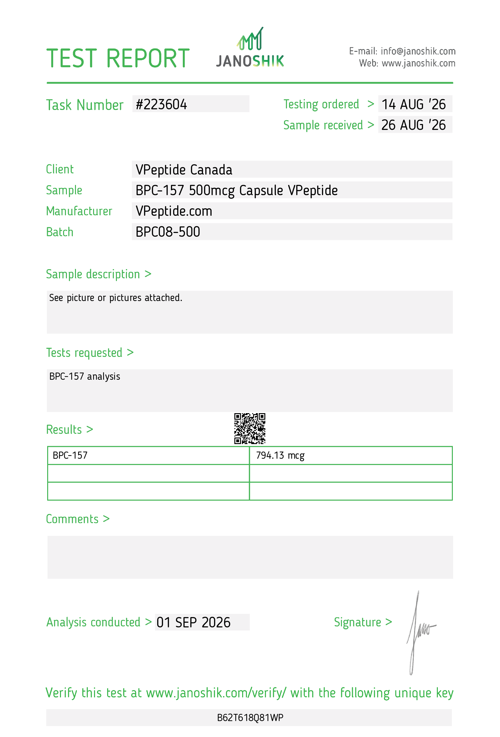 Test Report #223604