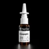 Kisspeptin 10mg Close-up of a white plastic bottle with a pointed nozzle and a black 'Peptide' label against a black background.