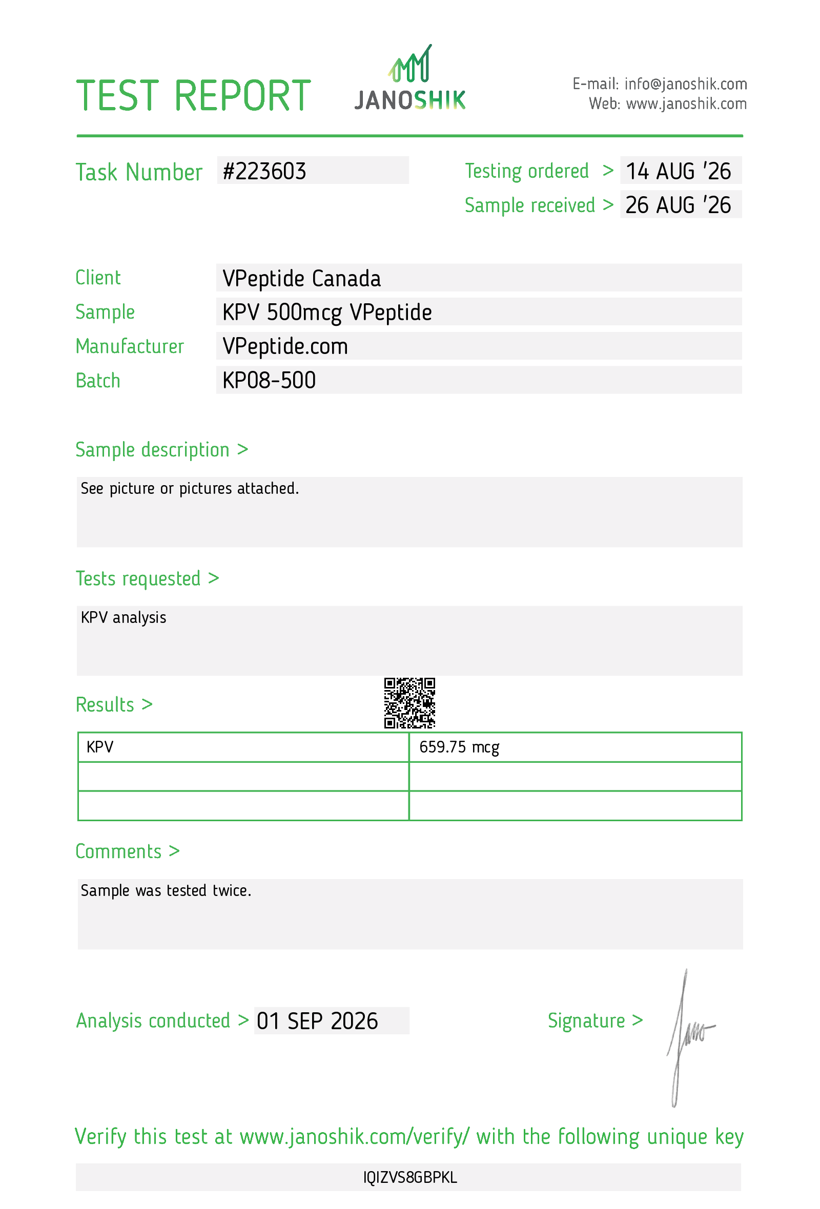 Test Report #223603