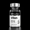 Vilon 20mg Close-up of a glass vial with a metallic cap and a black label reading 'Peptide', showing '20 mg', 'Purity ≥99%', and 'Research Use Only'.