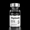 Thymulin 20mg Close-up of a glass peptide vial with a silver cap; label shows Thymulin 20 mg, purity ≥99%, Research Use Only.
