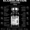 Infographic about Eloralintide (LY3841136) peptide, 12 mg, highlighting research-grade quality and uses in science and health contexts.