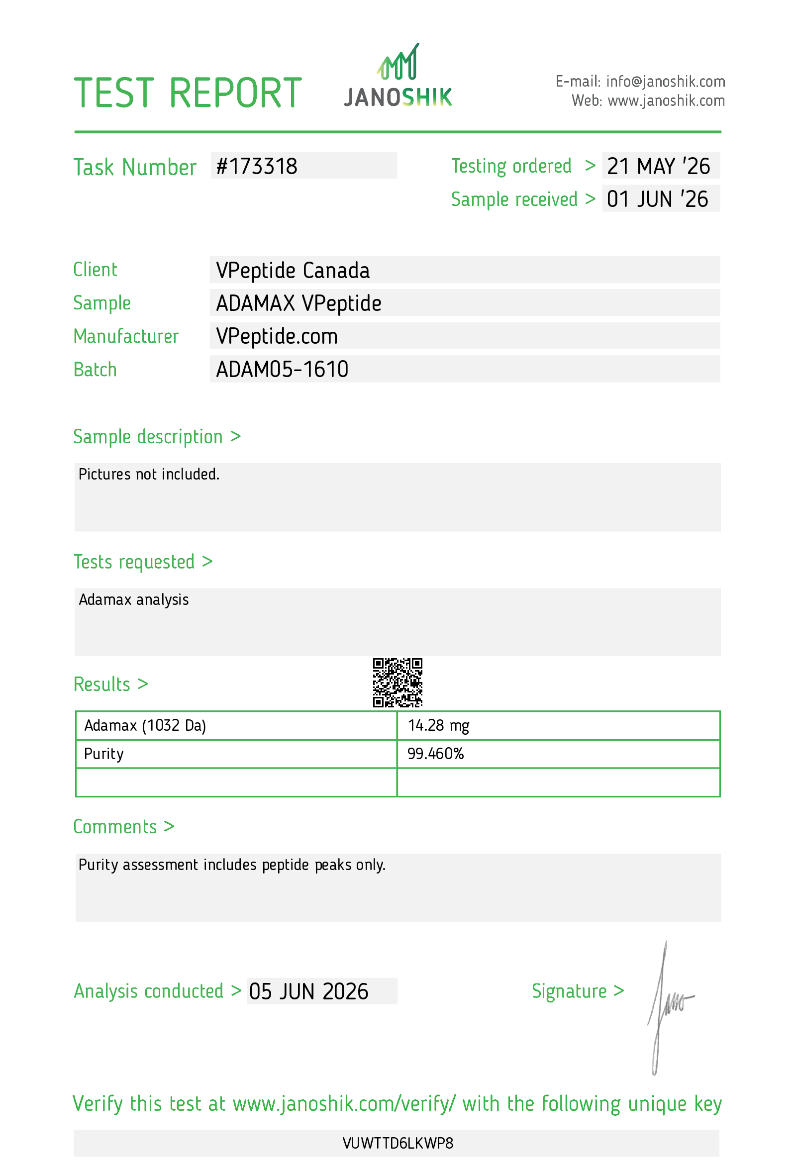 Test Report #173318