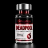 deadpool Close-up of a dark bottle with a silver cap and red liquid at the neck, label shows 'Deadpool' branding against a black background (research use only).