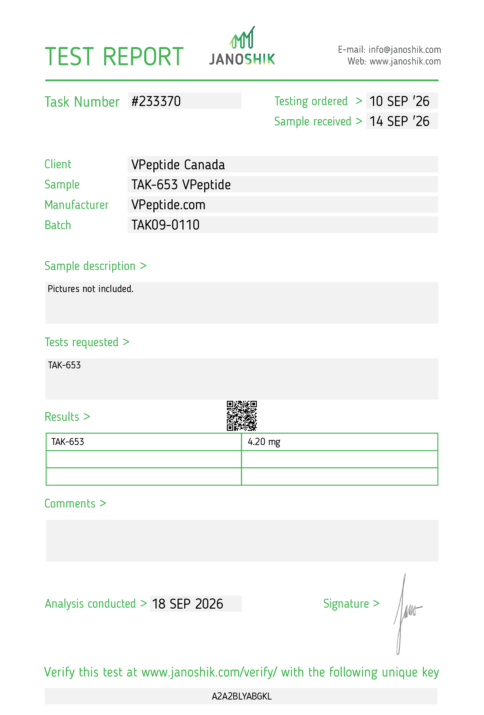 Test Report #233370