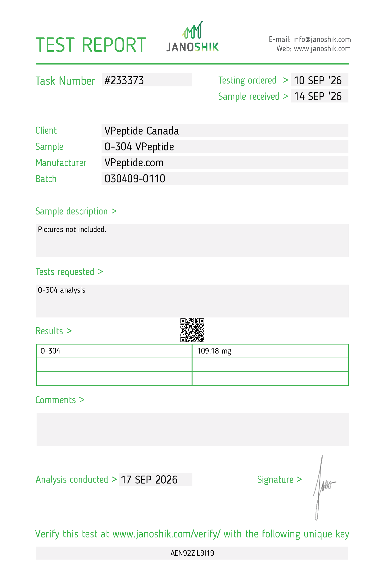 Test Report #233373